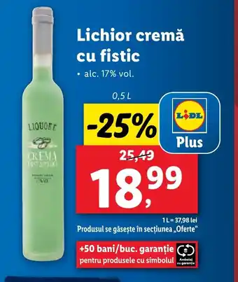 Lidl Lichior cremă cu fistic Ofertă