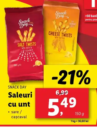 Lidl SNACK DAY Saleuri cu unt Ofertă