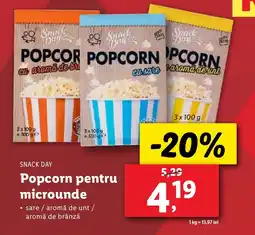 Lidl SNACK DAY Popcorn pentru microunde Ofertă