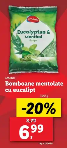 Lidl AMANIE Bomboane mentolate cu eucalipt Ofertă