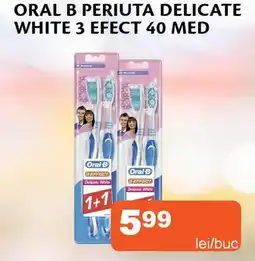 ORAL B Periuta delicate white 3 efect 40 med