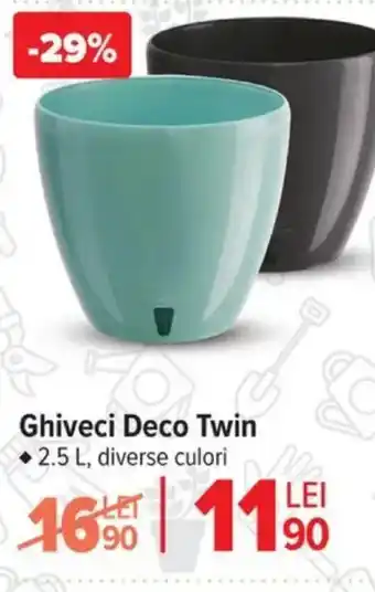 Carrefour Ghiveci Deco Twin Ofertă