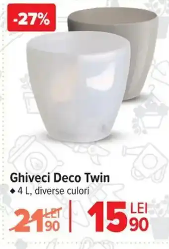 Carrefour Ghiveci Deco Twin Ofertă