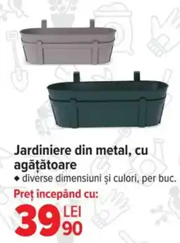 Carrefour Jardiniere din metal, cu agăţătoare Ofertă