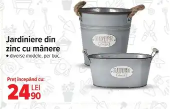 Carrefour Jardiniere din zinc cu mânere Ofertă