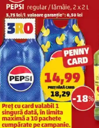 Penny PEPSI regular / lămâie Ofertă