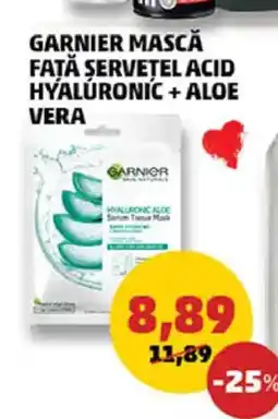 Penny Garnier mască faţă șervețel acid hyaluronic + aloe Ofertă