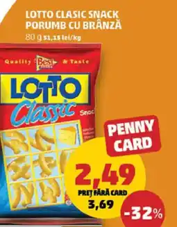 Penny Lotto clasic snack porumb cu brânză Ofertă