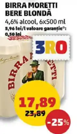 BIRRA MORETTI Bere blondă