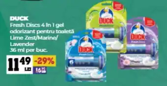 Annabella DUCK Fresh Discs 4 In 1 gel odorizant pentru toaletă Lime Zest/Marine/ Lavender Ofertă