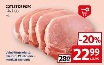 Auchan Cotlet de porc fără os Ofertă