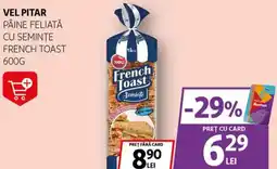 Auchan Vel pitar pâine feliată cu seminţe french toast Ofertă