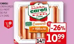 Auchan CAROLI Crenvurști cu piept de pui Ofertă