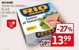 Auchan RIO MARE Ton în suc propriu / în ulei de măsline Ofertă