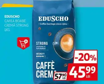 Auchan EDUSCHO Cafea boabe cremă strong Ofertă