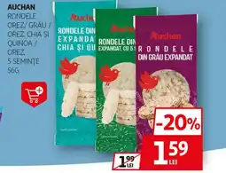 Auchan AUCHAN Rondele orez/grâu / orez, chia şi quinoa / orez, 5 seminţe Ofertă