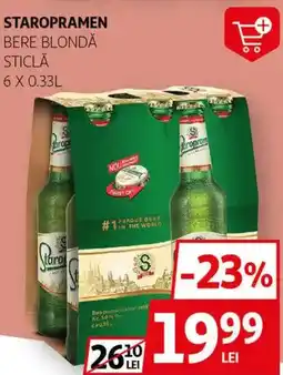 Auchan STAROPRAMEN Bere blondă sticlă Ofertă