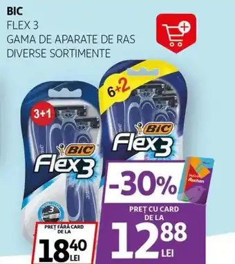 Auchan BIC Flex 3 gama de aparate de ras Ofertă