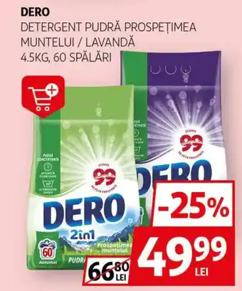 Auchan DERO Detergent pudră prospețimea muntelui/lavandă Ofertă