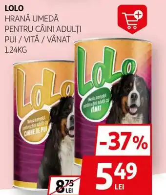 Auchan LOLO Hrană umedă pentru câini adulţi pui/vită / vânat Ofertă