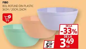 Auchan Fibo bol rotund din plastic Ofertă