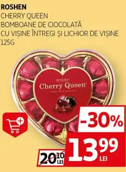 Auchan ROSHEN Cherry queen bomboane de ciocolată cu visine întregi şi lichior de vişine Ofertă