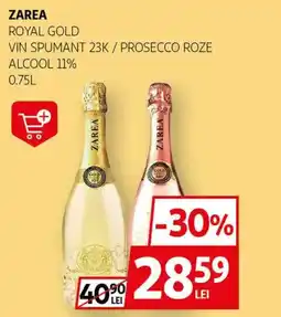 Auchan ZAREA Royal gold vin spumant 23k / prosecco roze alcool 11% Ofertă