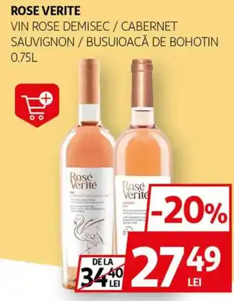 Auchan ROSE VERITE Vin rose demisec / cabernet sauvignon / busuioacă de bohotin Ofertă