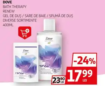 Auchan DOVE Bath therapy renew gel de duş / sare de baie / spumă de duş Ofertă