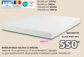 JYSK Banelva BS25 saltea cu arcuri Ofertă