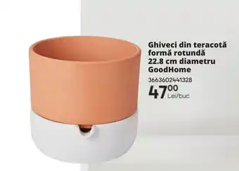 Brico Depôt Ghiveci din teracotǎ formă rotundǎ 22.8 cm diametru GoodHome Ofertă