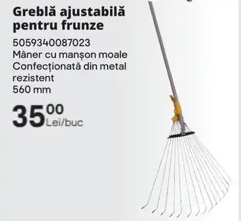 Brico Depôt Greblǎ ajustabilă pentru frunze Ofertă