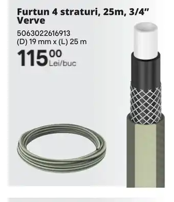 Brico Depôt Furtun 4 straturi, 25m, 3/4" Verve Ofertă