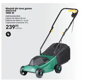 Brico Depôt Maşină de tuns gazon electrică 1000 W Ofertă