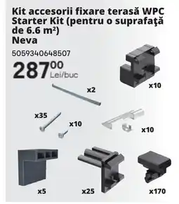 Brico Depôt Kit accesorii fixare terasǎ WPC Starter Kit (pentru o suprafaţă de 6.6 m²) Neva Ofertă