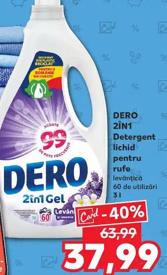 Kaufland DERO 2ÎN1 Detergent lichid pentru rufe Ofertă