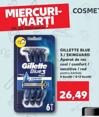 Kaufland GILLETTE Blue 3/Skinguard Aparat de ras cool / comfort/ sensitive / red Ofertă