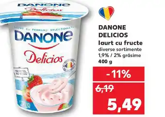 Kaufland DANONE DELICIOS laurt cu fructe Ofertă