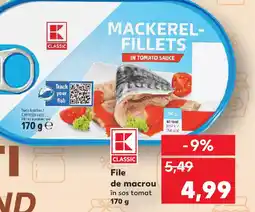 Kaufland File de macrou în sos tomat Ofertă