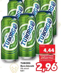 Kaufland TUBORG Bere blondă 5% alcool Ofertă