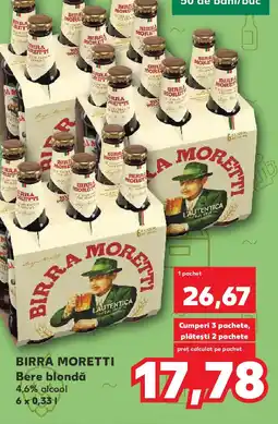 Kaufland BIRRA MORETTI Bere blondă 4,6% alcool Ofertă