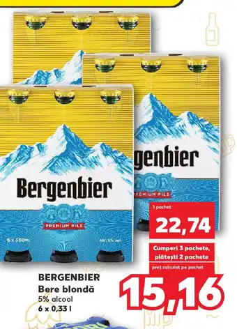 Kaufland BERGENBIER Bere blondă 5% alcool Ofertă