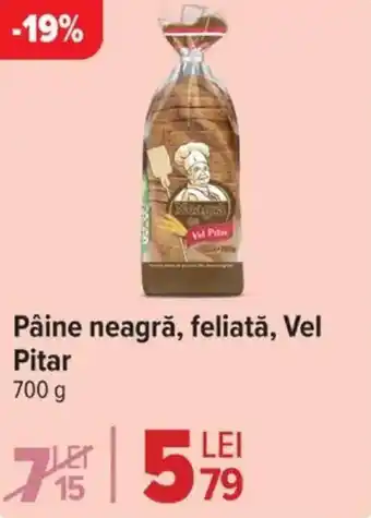 Carrefour Market Pâine neagră, feliată, Vel Pitar Ofertă