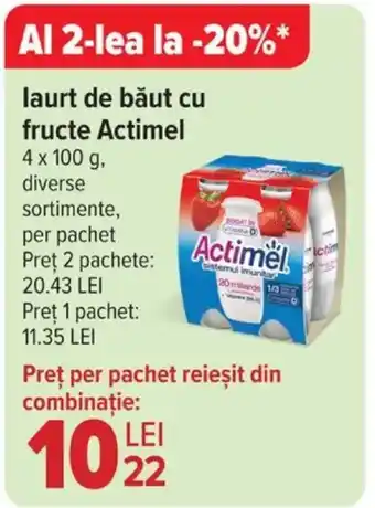 Carrefour Market laurt de băut cu fructe Actimel Ofertă