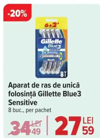 Carrefour Market Aparat de ras de unică folosinţă Gillette Blue3 Sensitive Ofertă