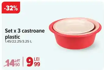 Carrefour Market Set x 3 castroane plastic Ofertă