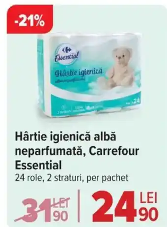 Carrefour Market Hârtie igienică albă neparfumată, Carrefour Essential Ofertă