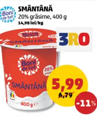 Penny Smântână 20% grăsime Ofertă