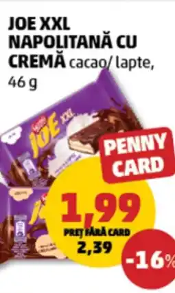 Penny Joe xxl napolitană cu crema cacao/lapt, Ofertă