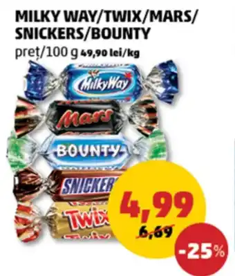 Penny MILKY WAY/TWIX/MARS/ SNICKERS/BOUNTY Ofertă